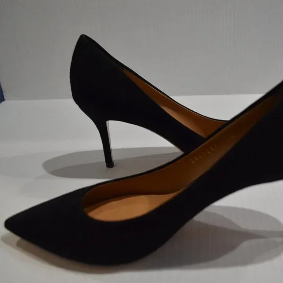 Salvatore Ferragamo Susi Black Suede Kid Pump, Size 9.5, NWOT
